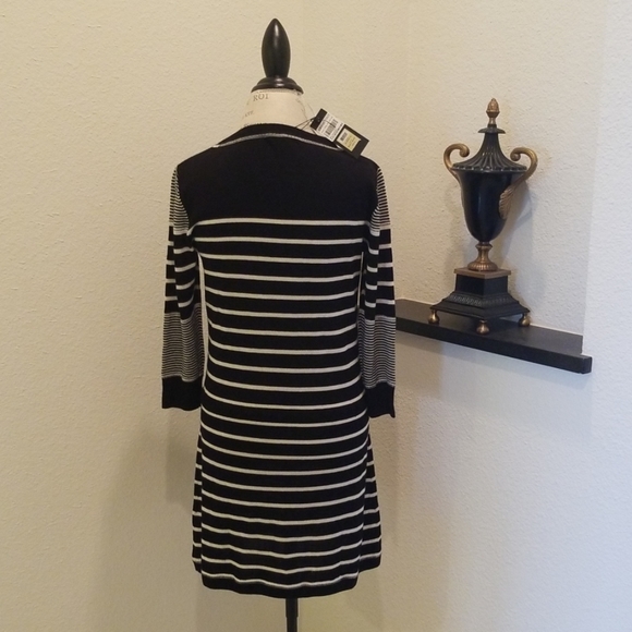 NWT Rachel Zoe "Tommy" Sweater Dress BLK WHT SML - Picture 4 of 8